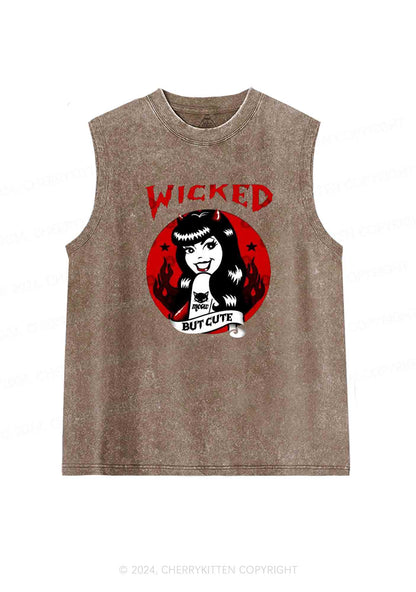 Halloween Wicked But Cute Y2K Washed Tank Cherrykitten