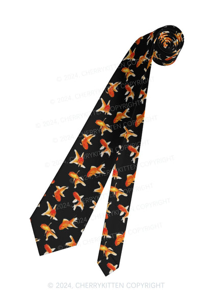 Black Goldfish Y2K Necktie Cherrykitten