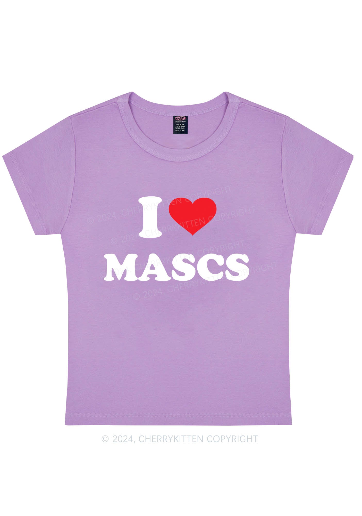 Curvy I Love Mascs Y2K Baby Tee Cherrykitten