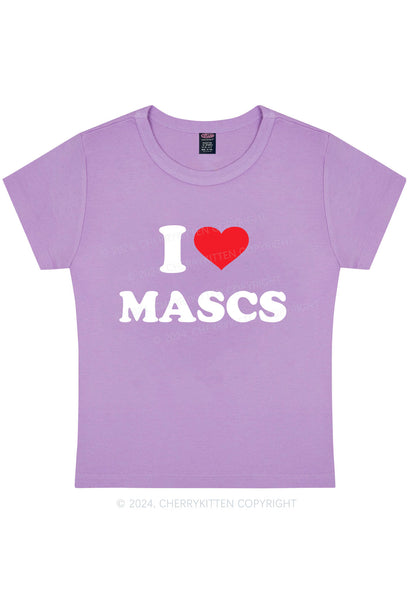 Curvy I Love Mascs Y2K Baby Tee Cherrykitten