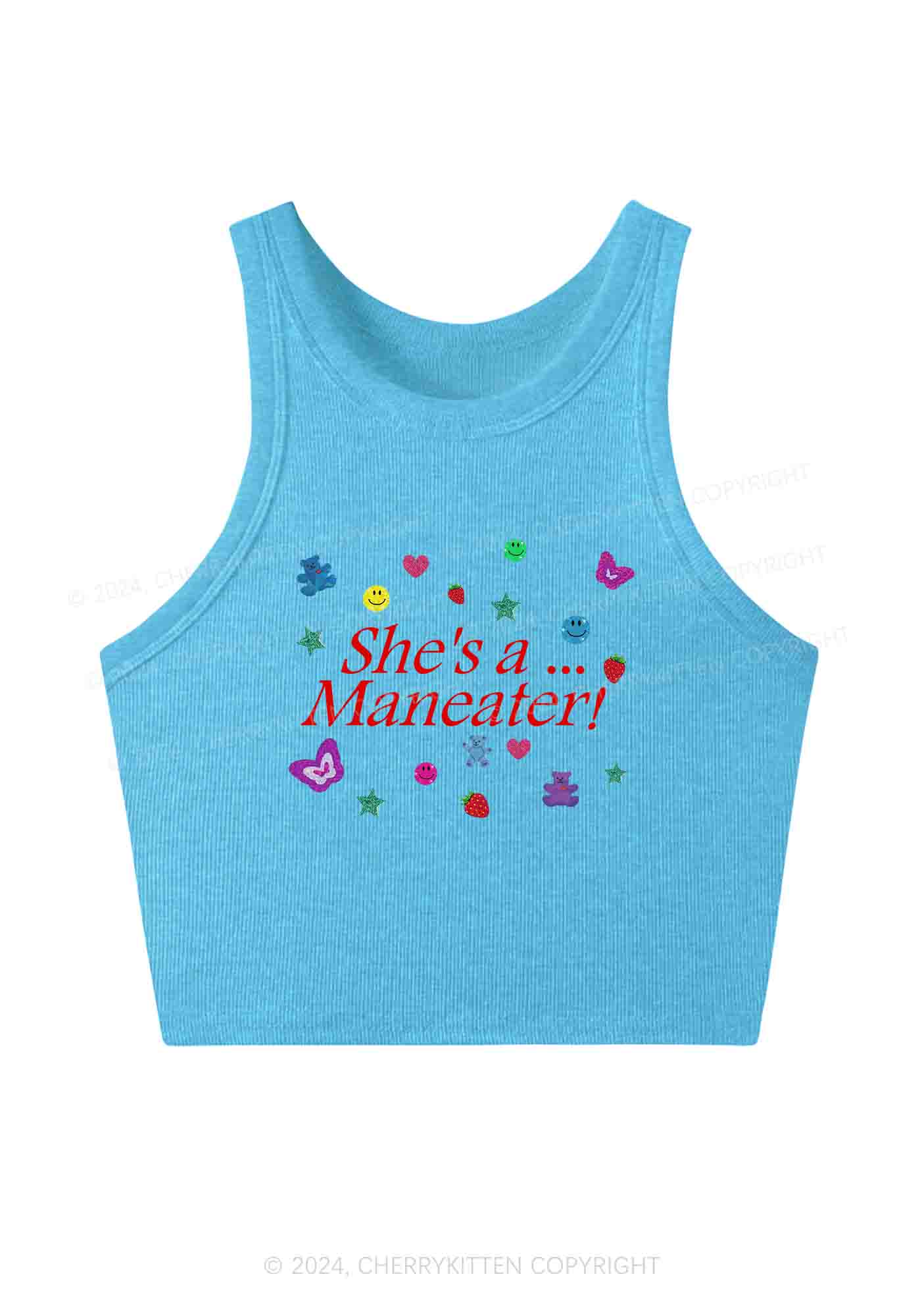 She's A Maneater Y2K Crop Tank Top Cherrykitten