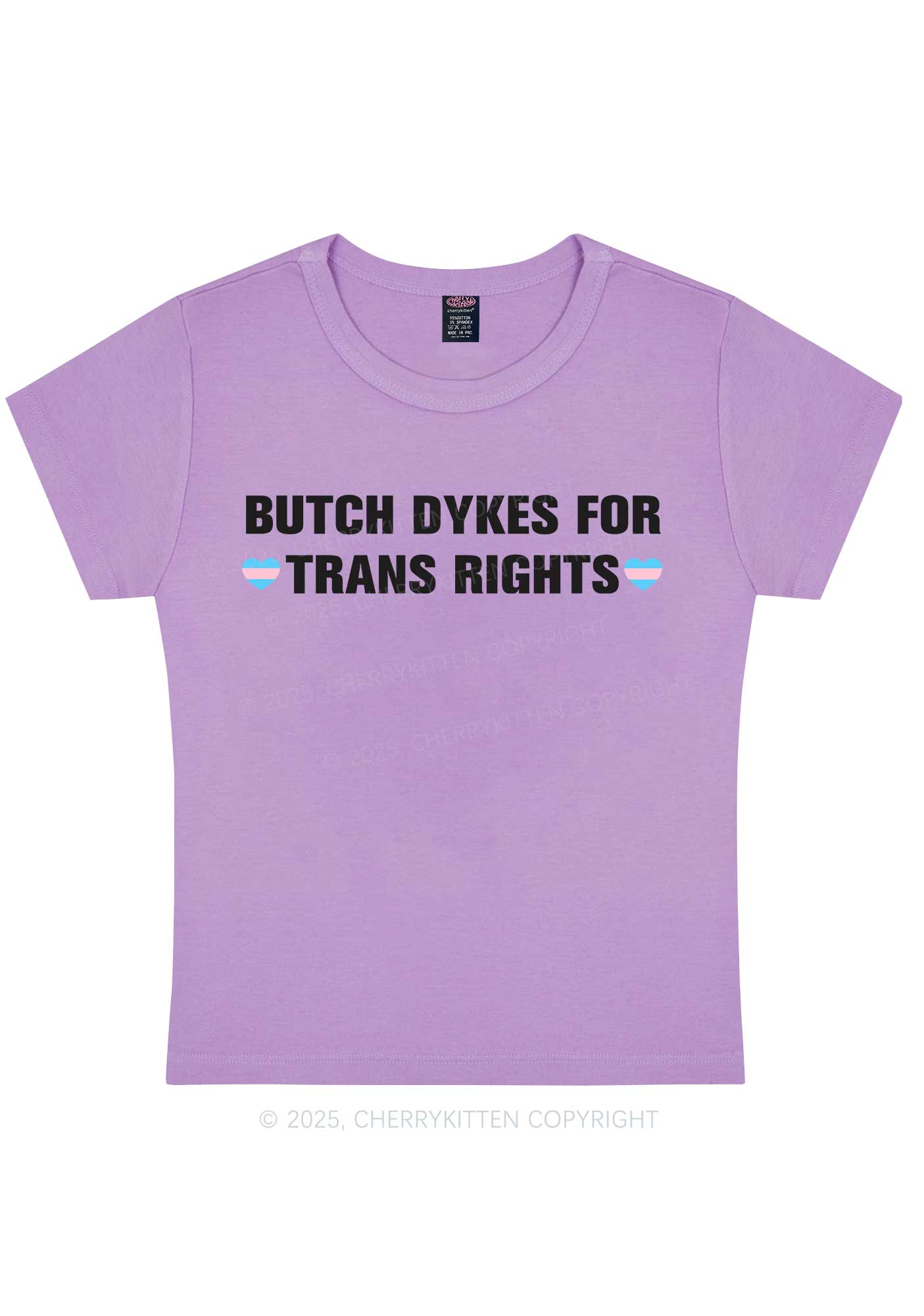 Butch Dykes For Trans Rights Y2K Baby Tee Cherrykitten