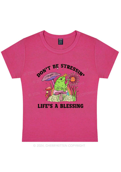 Don't Be Stressin Y2K Baby Tee Cherrykitten