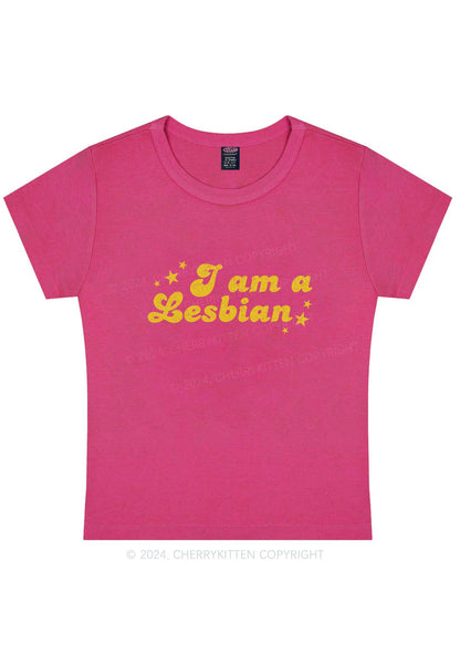 Curvy I'm Lesbian Y2K Baby Tee Cherrykitten