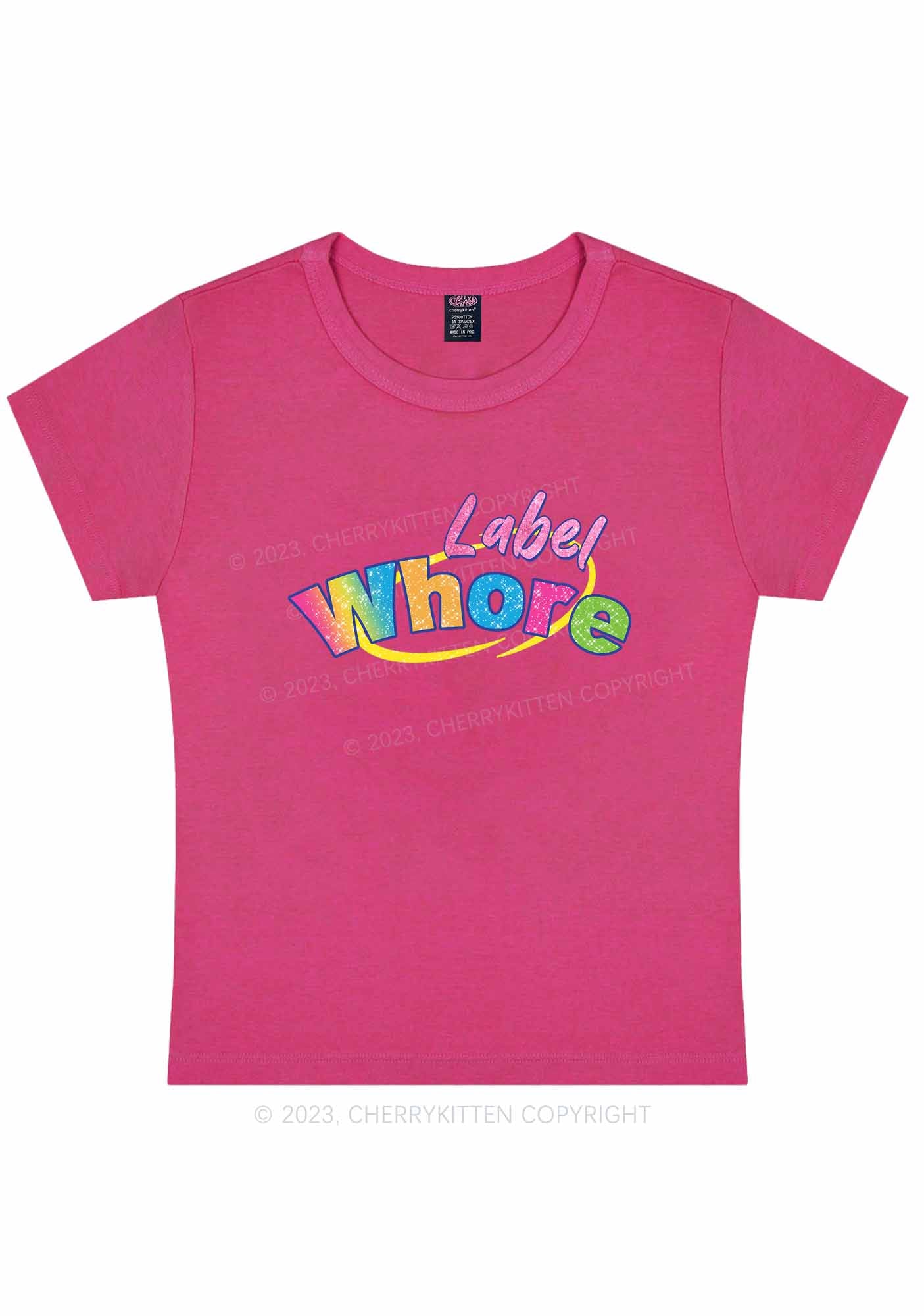 Curvy Label Hore Y2K Baby Tee Cherrykitten