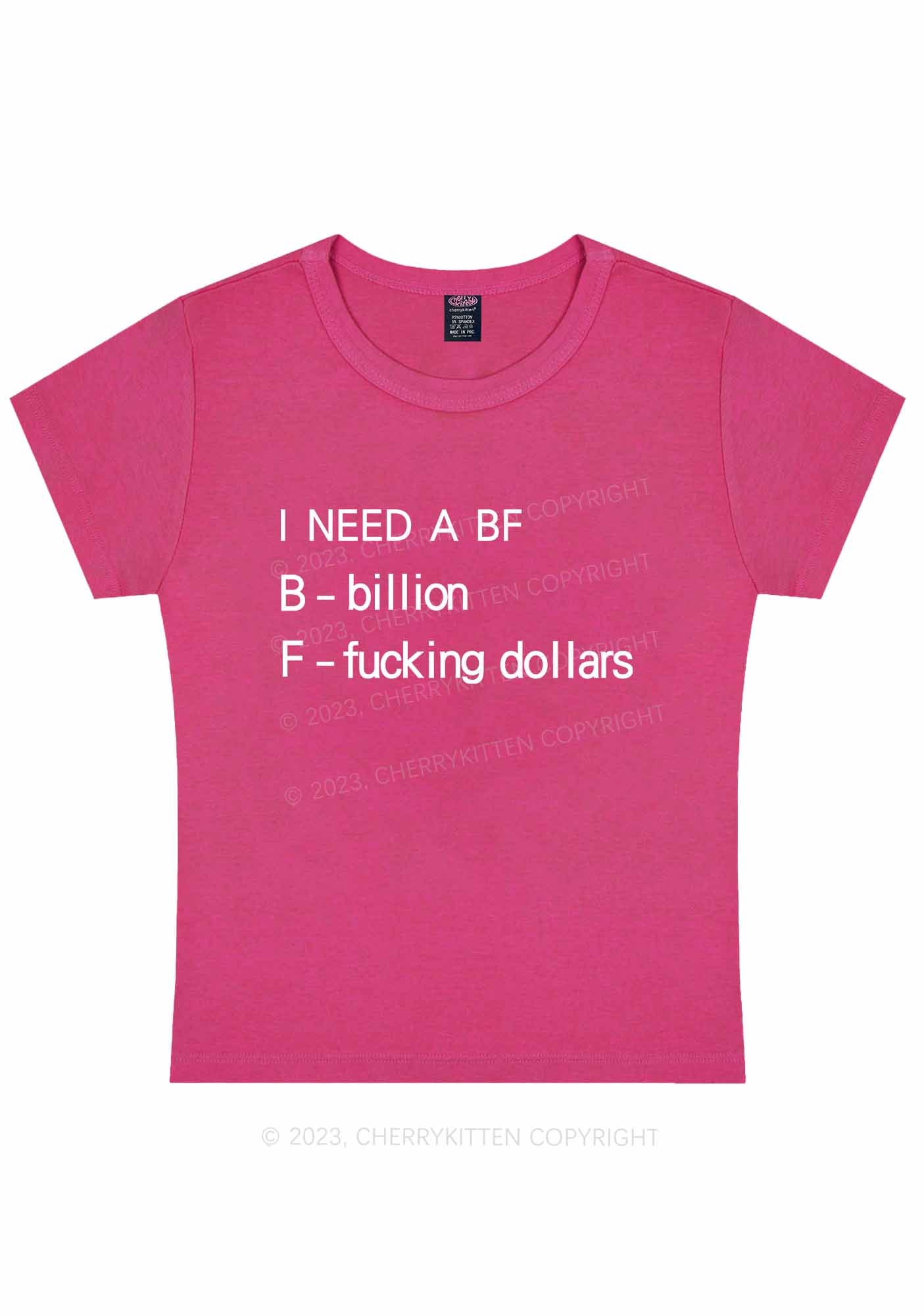 I Need A BF Y2K Baby Tee Cherrykitten