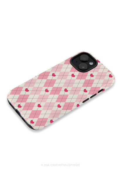 Heart Plaid Y2K Phone Case Cherrykitten