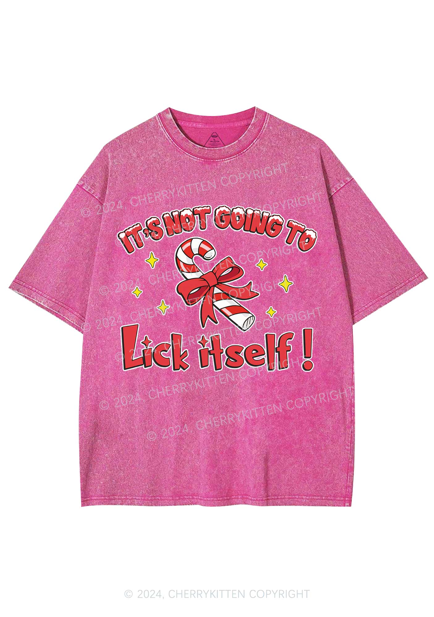 Christmas Lick Itself Y2K Washed Tee Cherrykitten