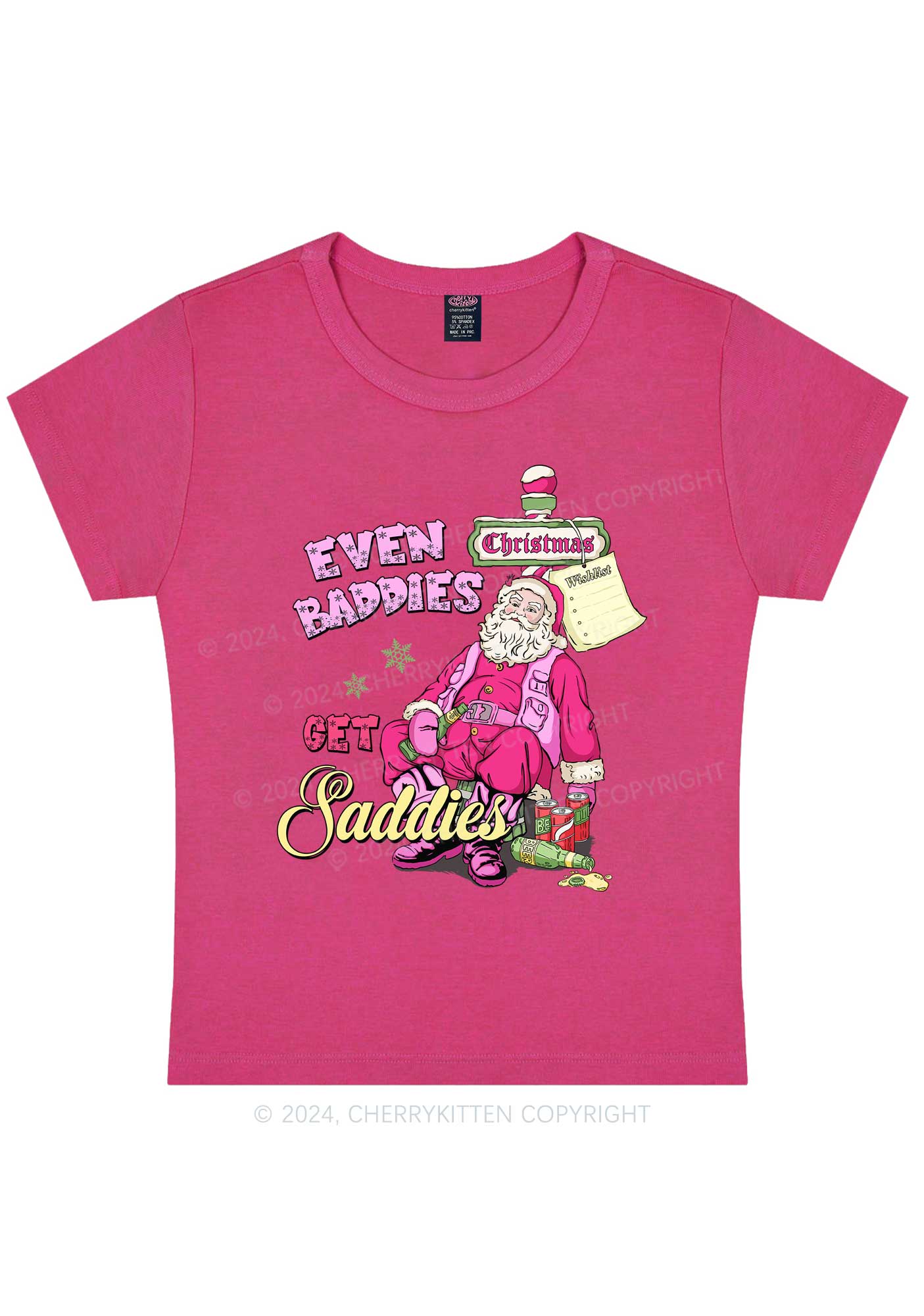 Christmas Baddies Santa Y2K Baby Tee Cherrykitten