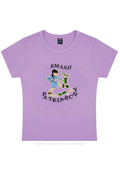 Curvy Smash The Patriarchy Y2K Baby Tee Cherrykitten