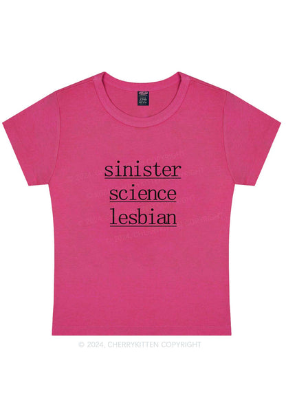 Sinister Science Lesbian Y2K Baby Tee Cherrykitten