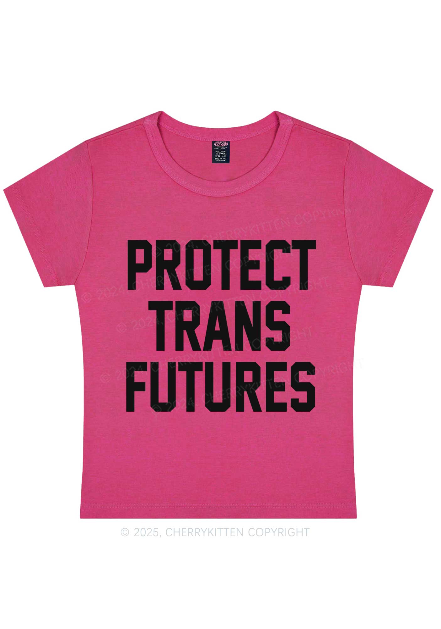 Protect Trans Futures Y2K Baby Tee Cherrykitten