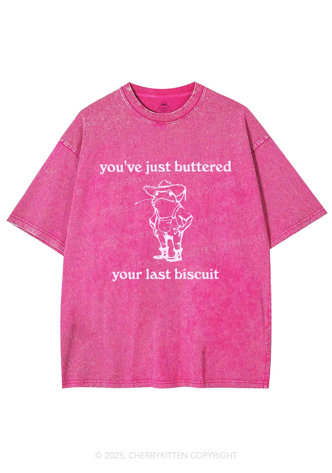 Buttered Your Last Biscuit Y2K Washed Tee Cherrykitten