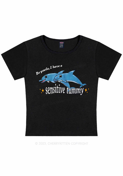 Curvy Sensitive Tummy Y2K Baby Tee Cherrykitten