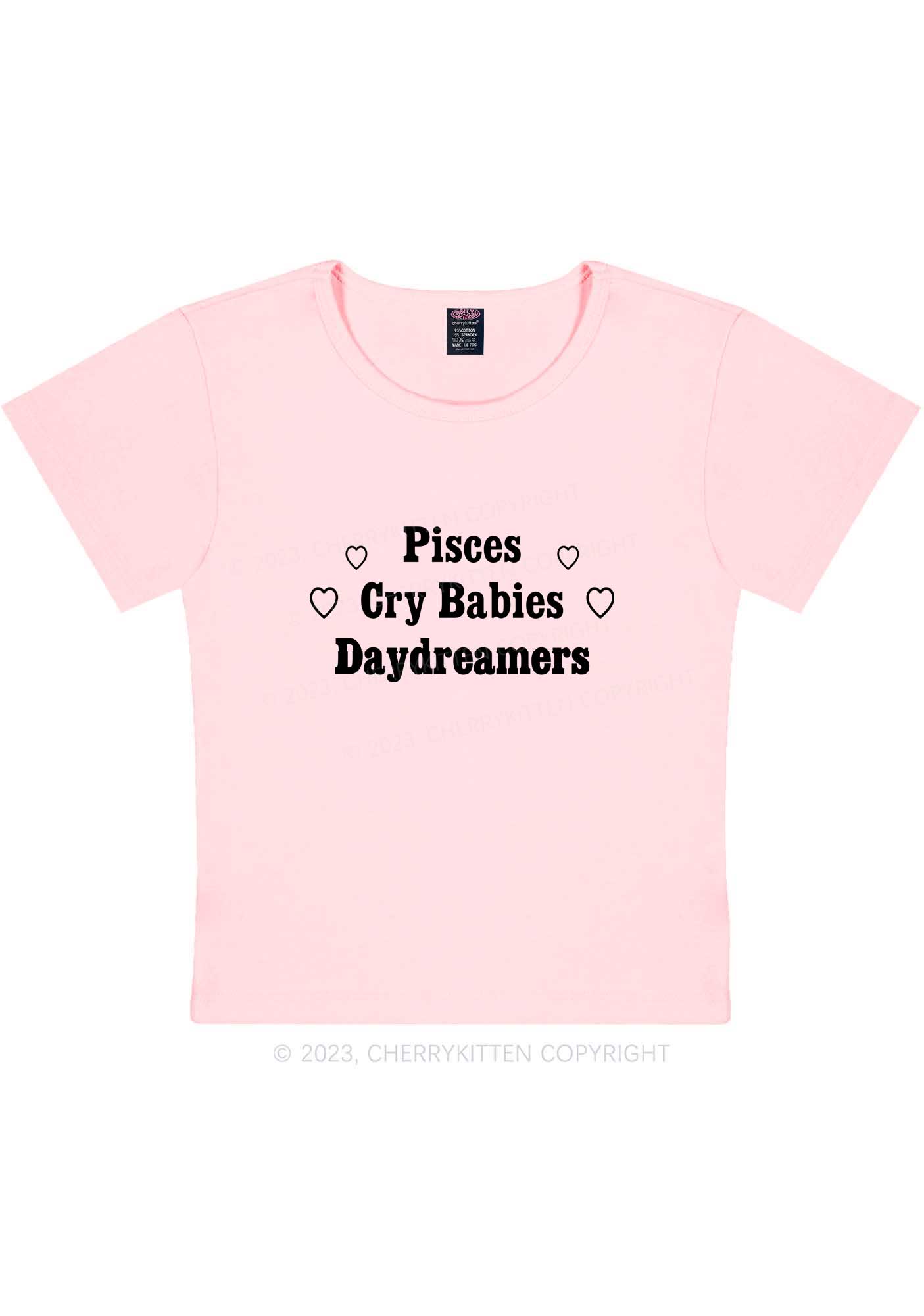 Pisces Cry Babies Daydreamers Y2K Baby Tee Cherrykitten