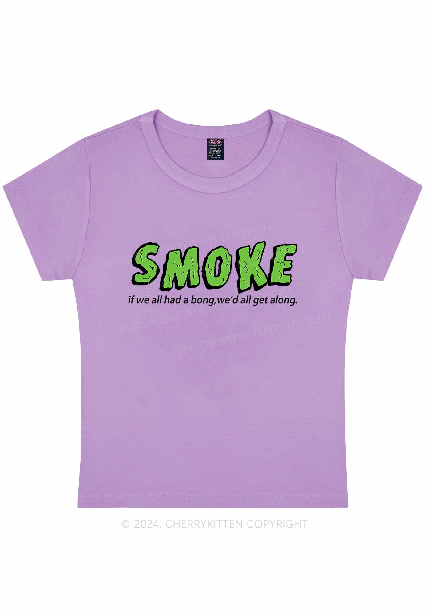 Curvy Smoke Get Along Y2K Baby Tee Cherrykitten