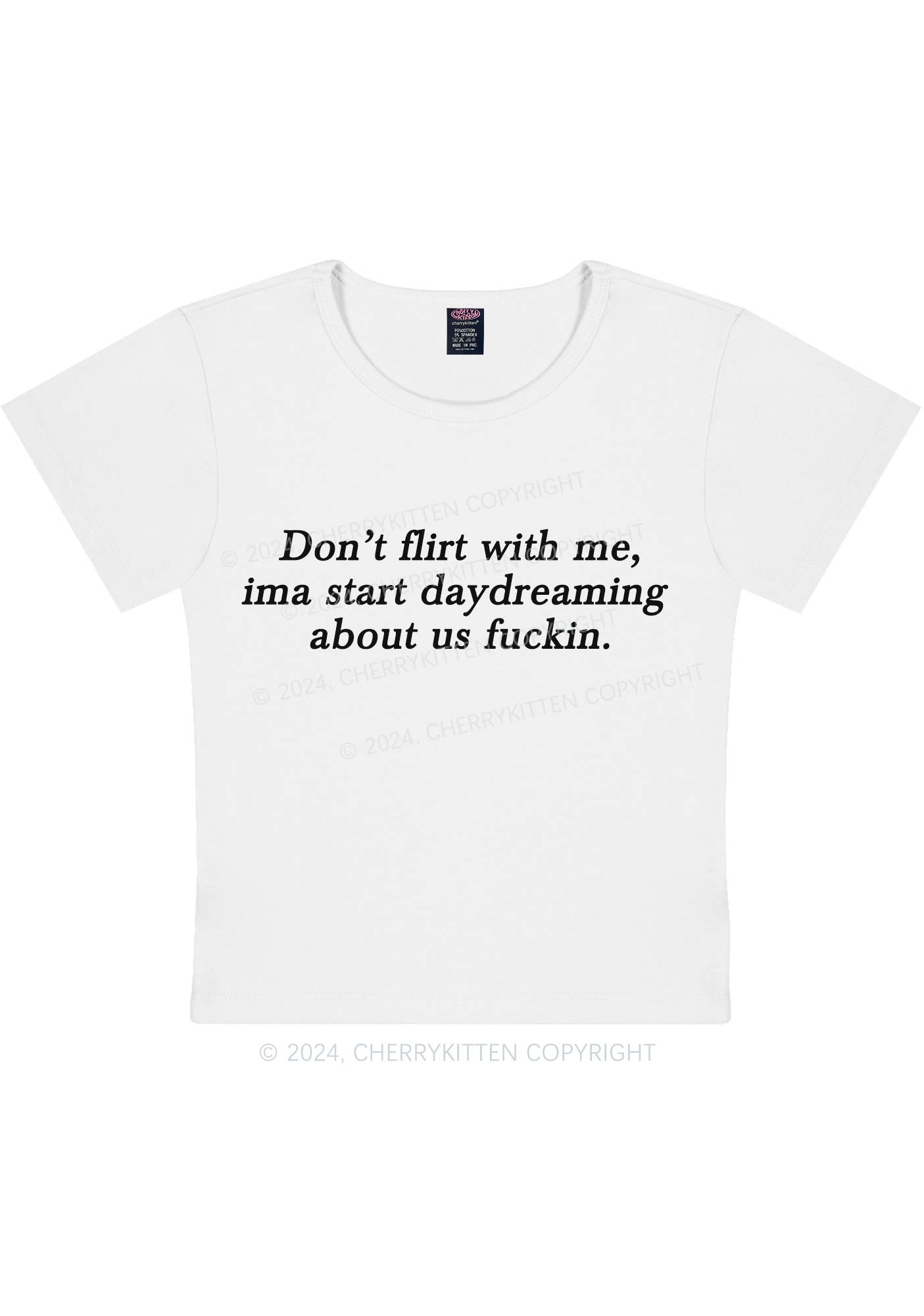 Curvy Don't Flirt With Me Y2K Baby Tee Cherrykitten