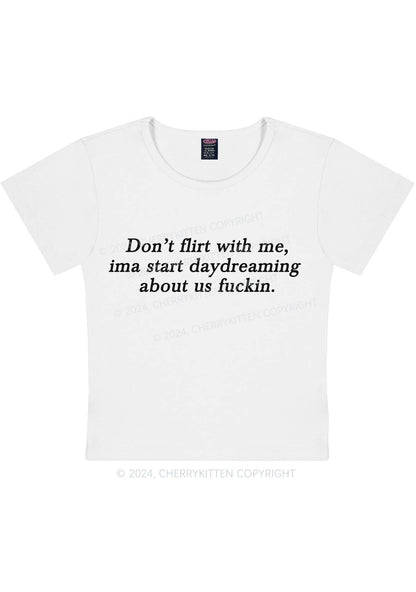 Curvy Don't Flirt With Me Y2K Baby Tee Cherrykitten