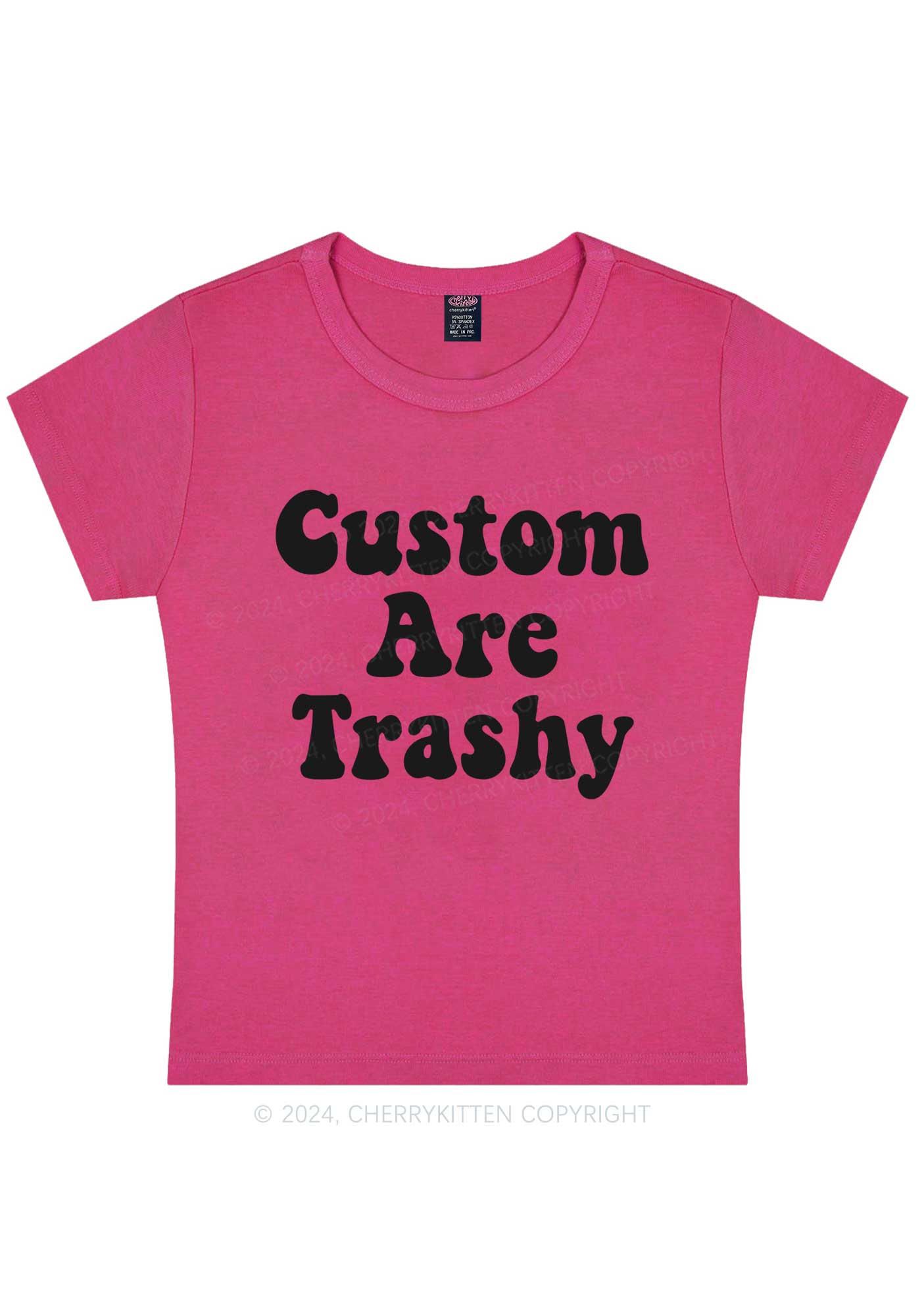 Custom Trashy Y2K Baby Tee Cherrykitten