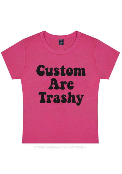 Custom Trashy Y2K Baby Tee Cherrykitten