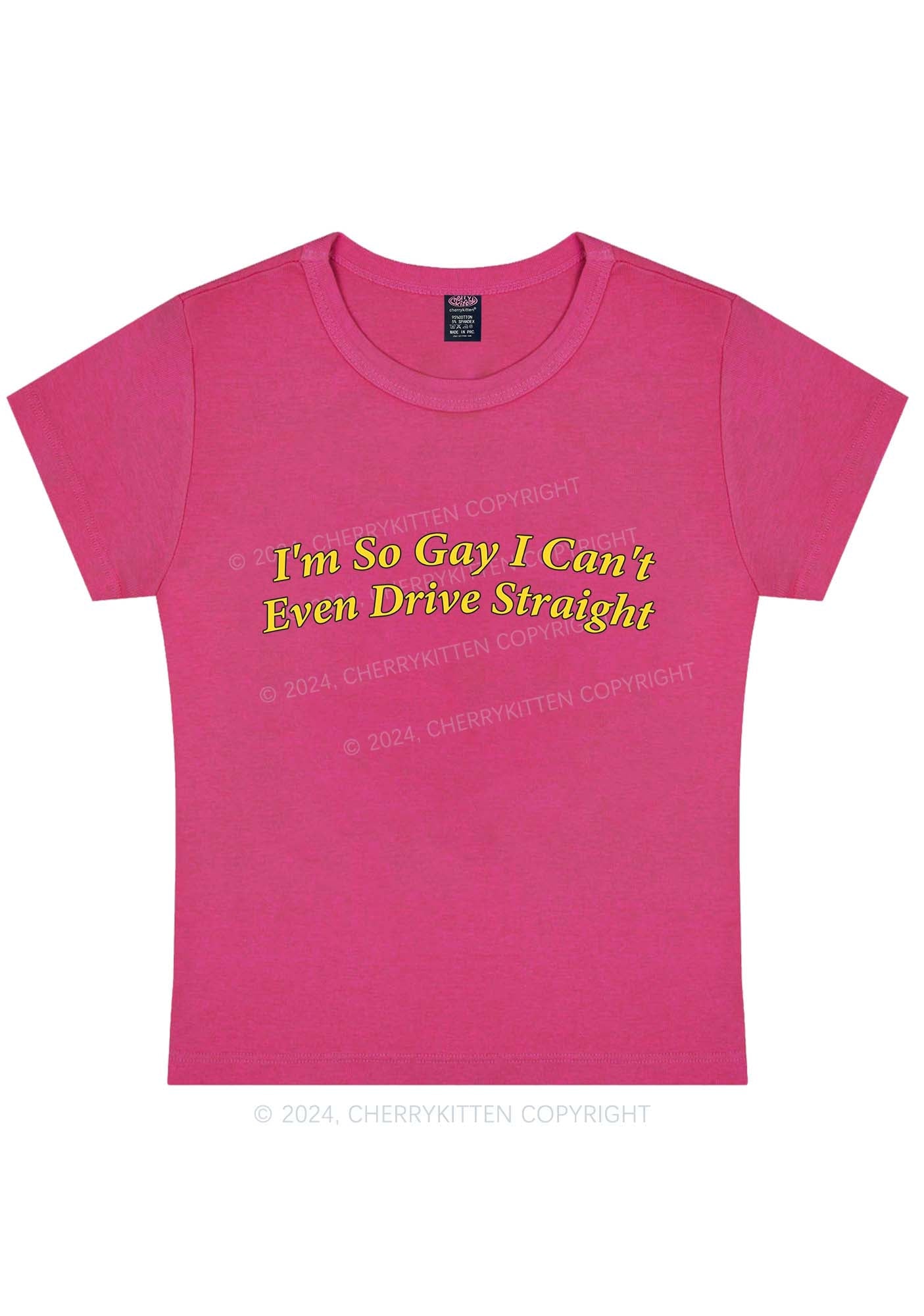 Curvy I'm So Gay Y2K Baby Tee Cherrykitten