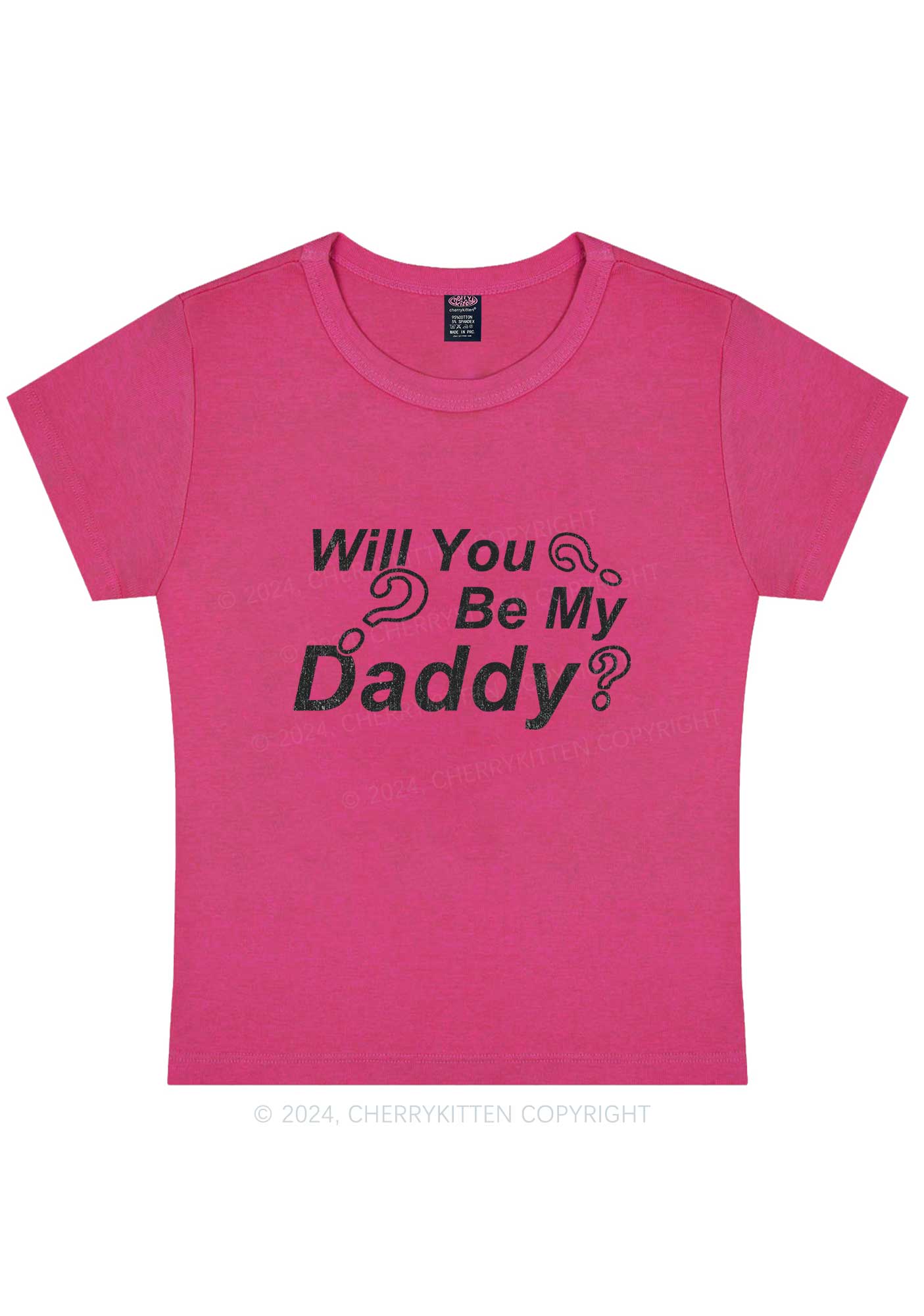 Will You Be My Daddy Y2K Baby Tee Cherrykitten