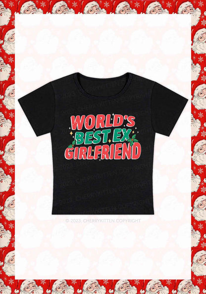 World's Best Ex Christmas Y2K Baby Tee Cherrykitten