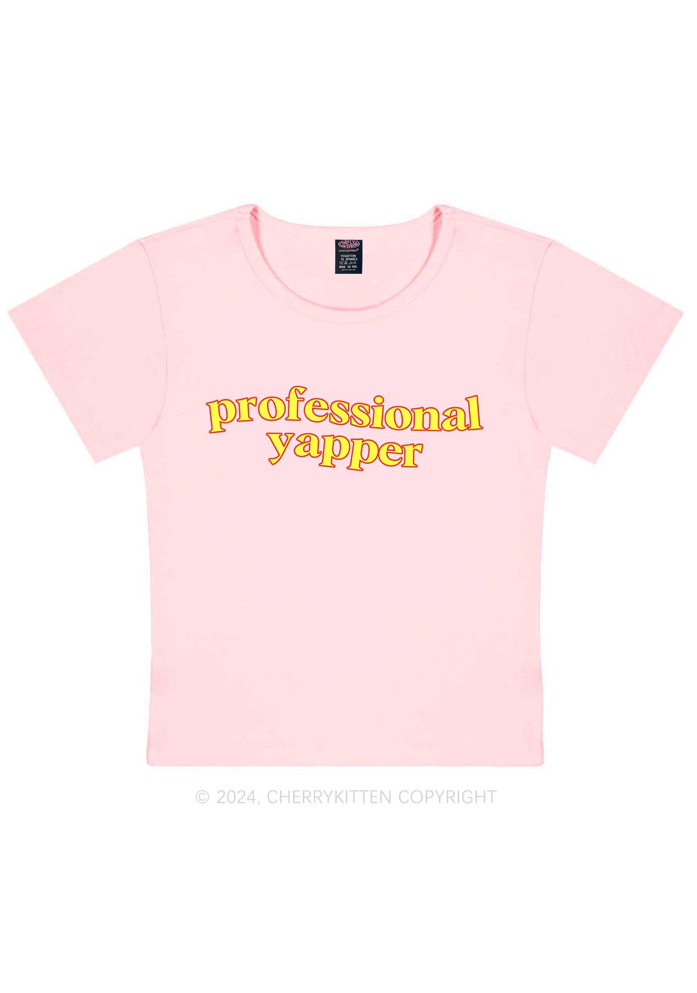 Professional Yapper Y2K Baby Tee Cherrykitten