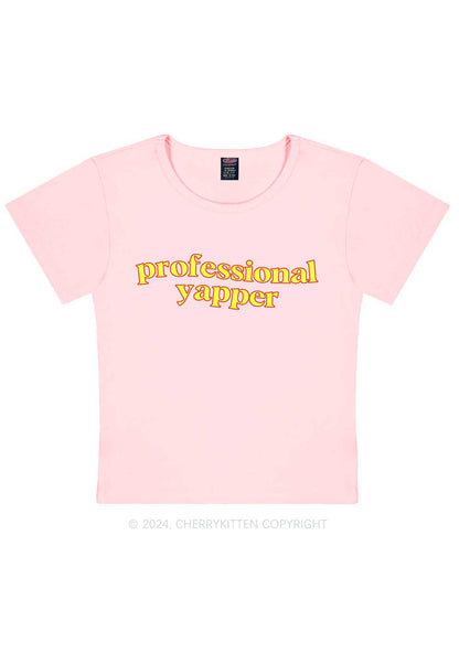 Professional Yapper Y2K Baby Tee Cherrykitten