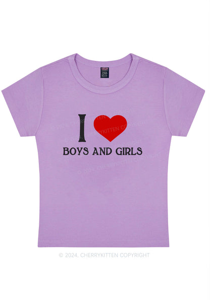 Curvy I Love Boys and Girls Y2K Baby Tee Cherrykitten