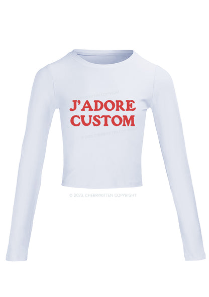 J'adore Custom Long Sleeve Crop Top Cherrykitten