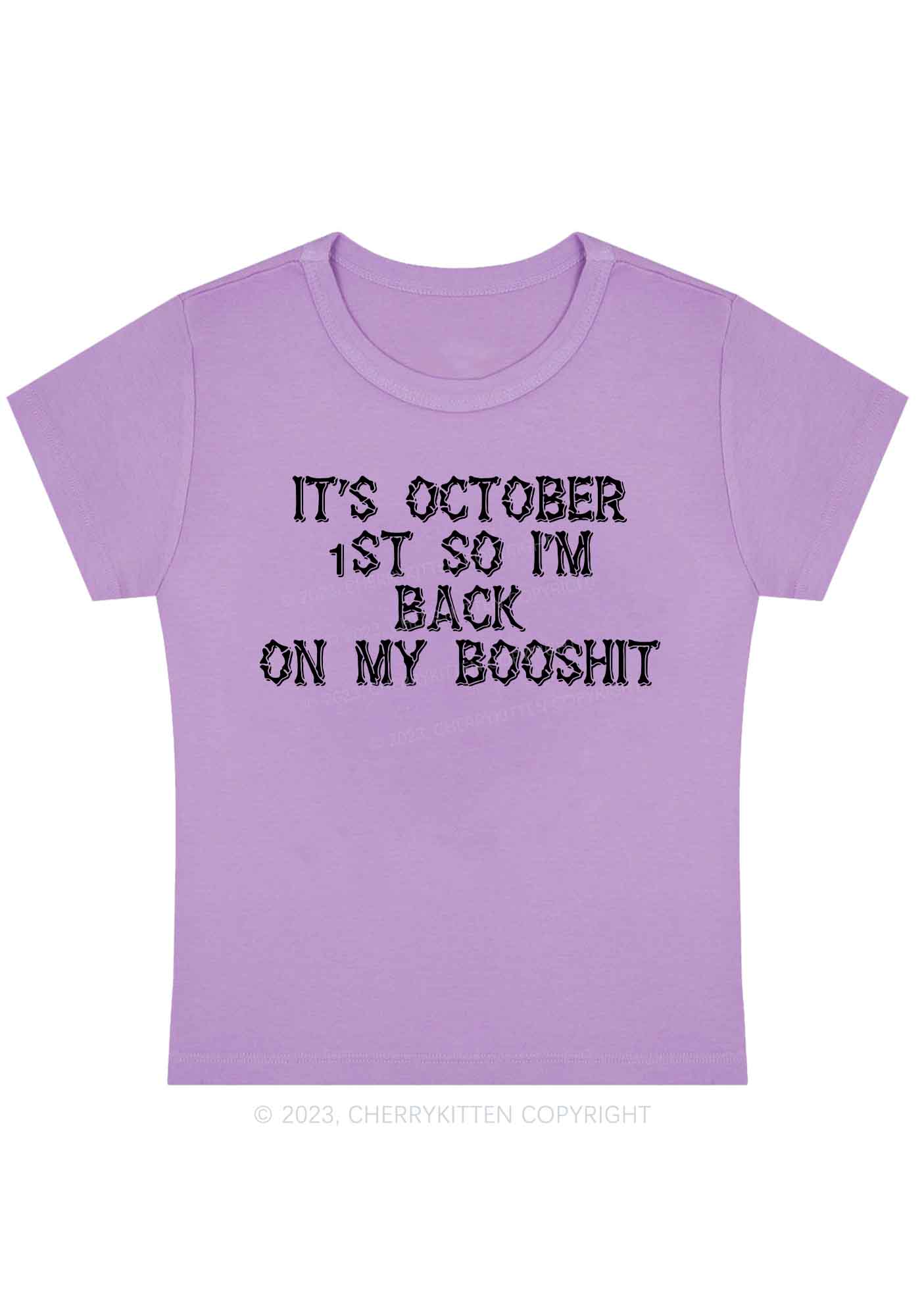 It's October 1st So I'm Back Halloween Baby Tee Cherrykitten