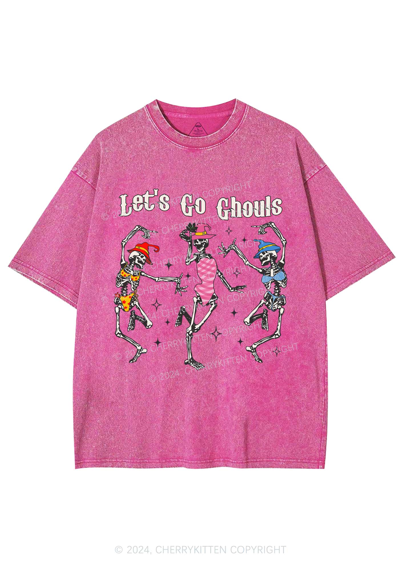 Halloween Let's Go Ghouls Y2K Washed Tee Cherrykitten