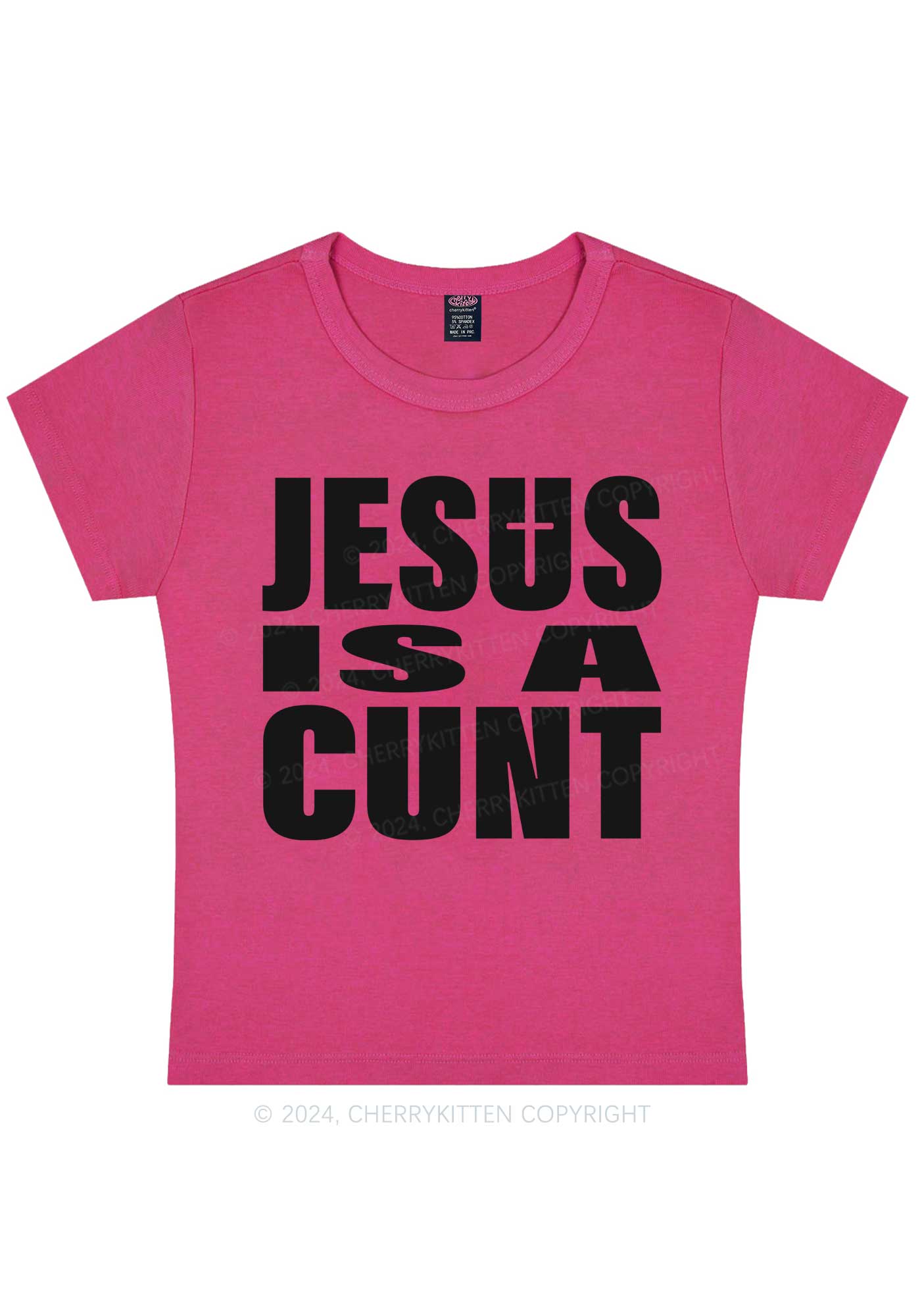 Jesus Is A Cxxt Y2K Baby Tee Cherrykitten