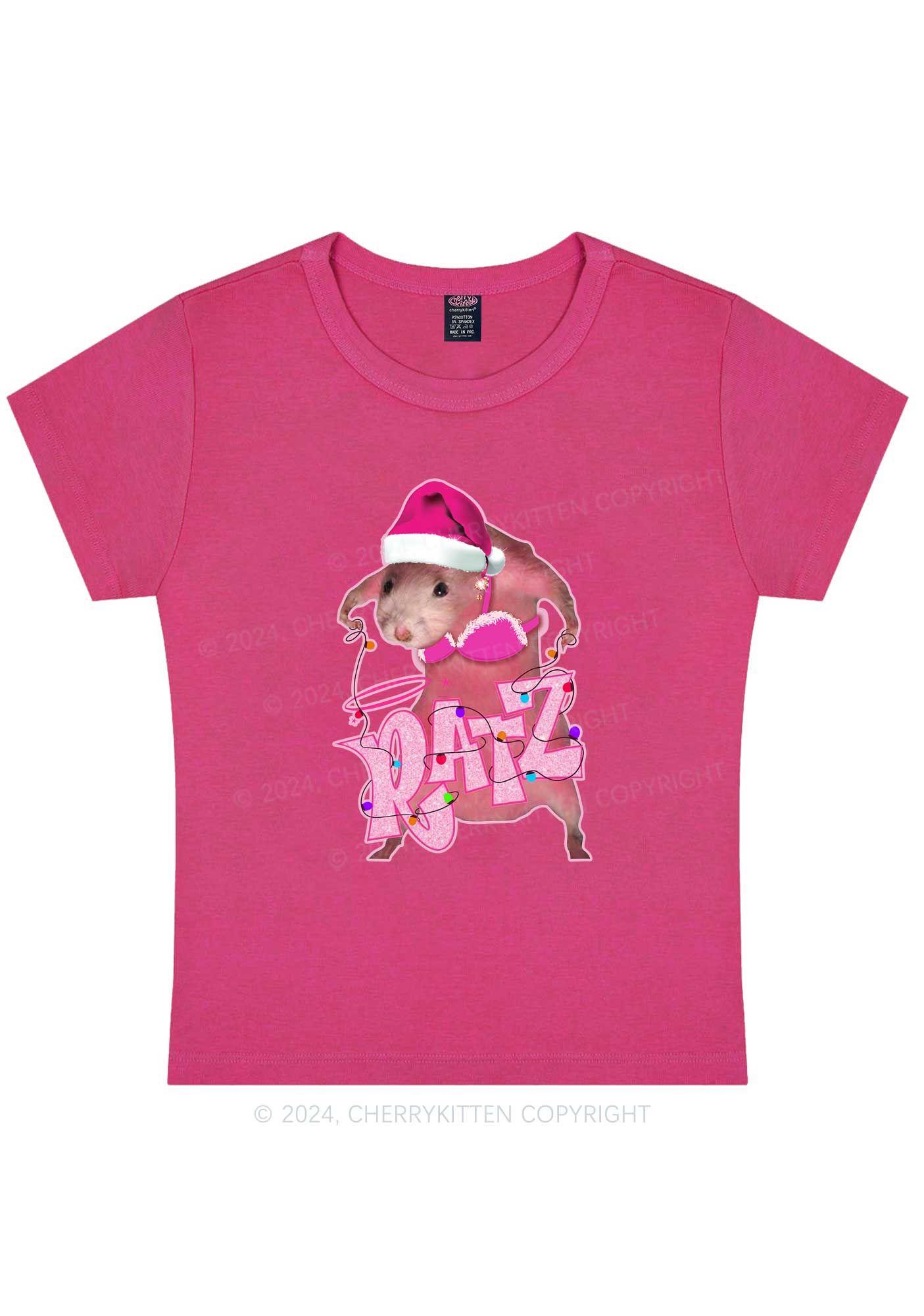 Christmas Ratz Y2K Baby Tee Cherrykitten