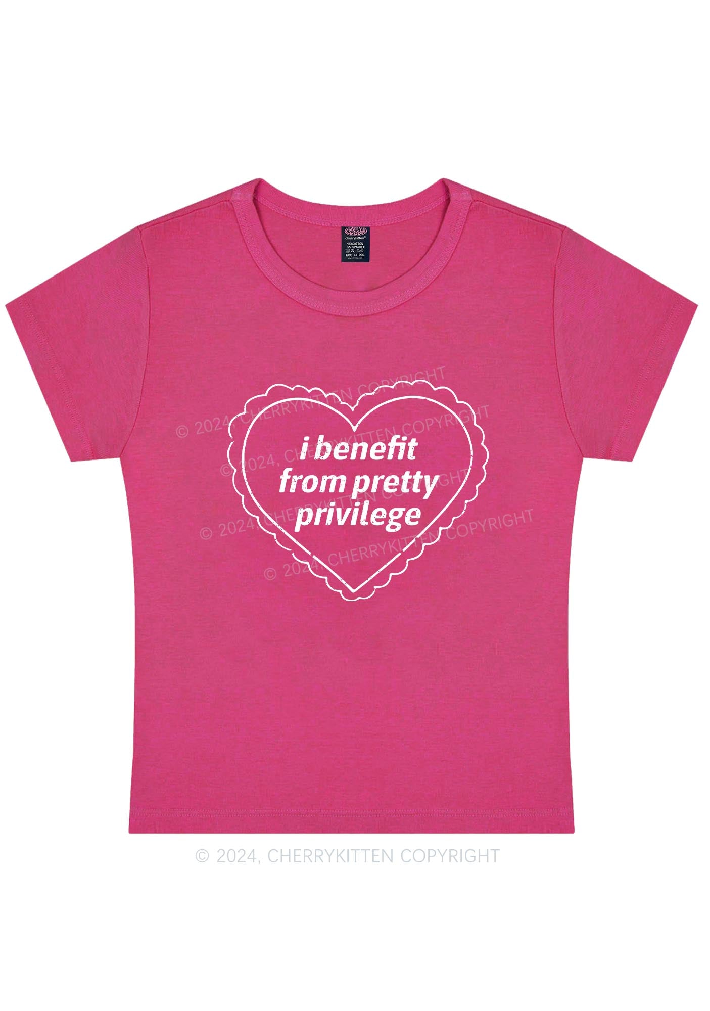 Pretty Privilege Y2K Baby Tee Cherrykitten