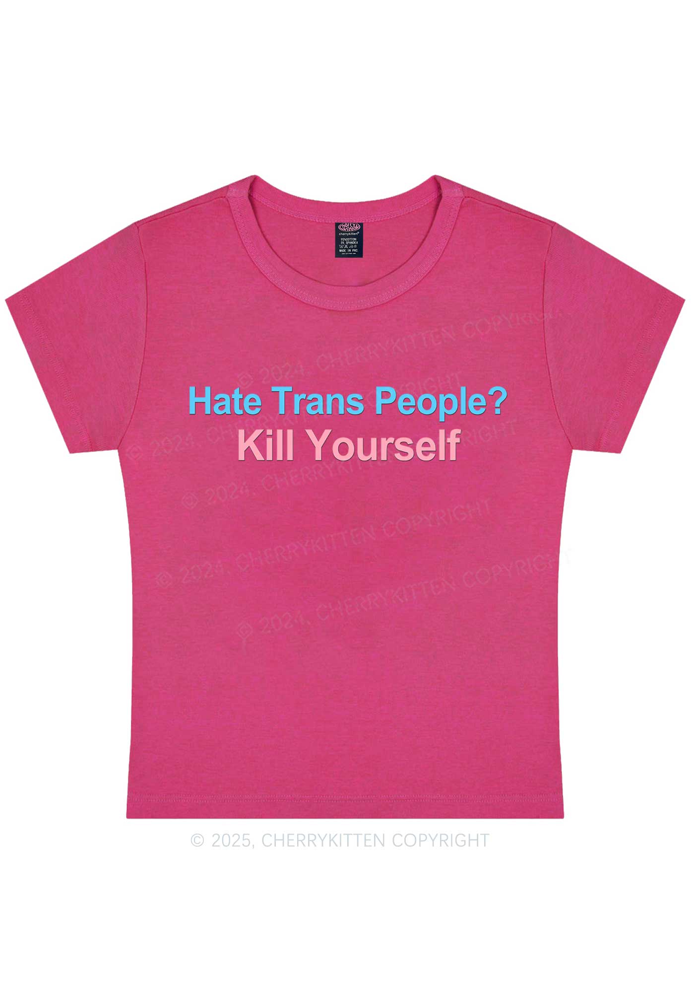 Hate Trans People Y2K Baby Tee Cherrykitten