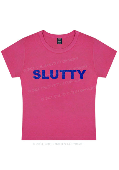 Slxtty Y2K Baby Tee Cherrykitten