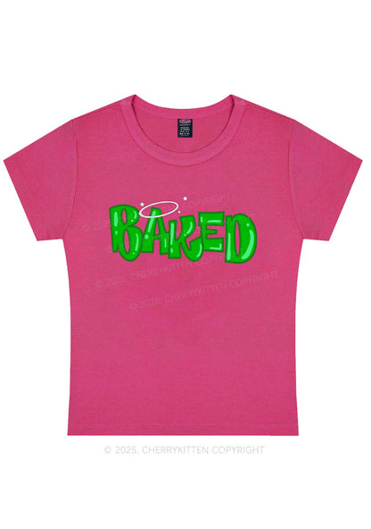 Green Baked Y2K Baby Tee Cherrykitten