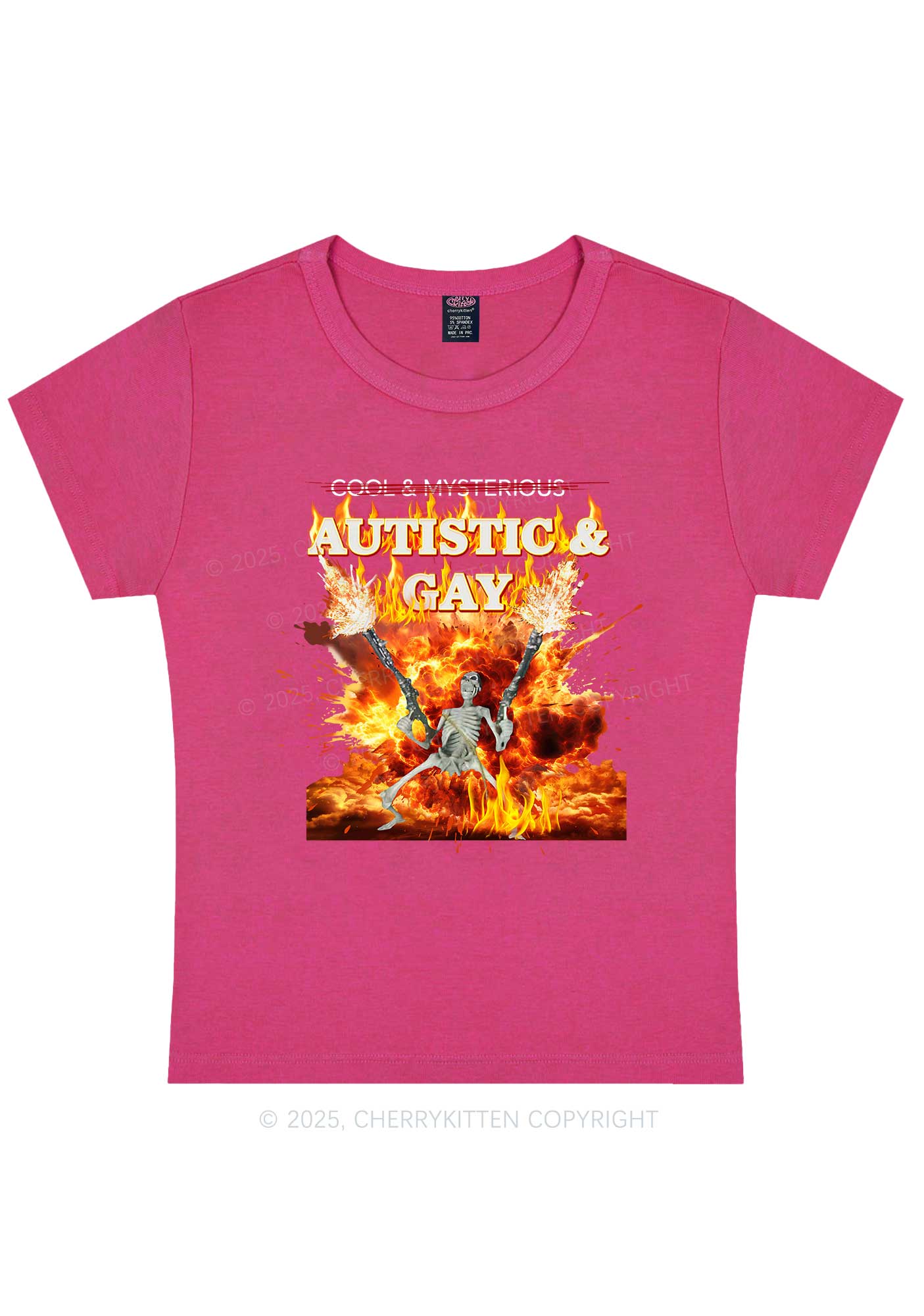 Autistic Gay Skeleton Y2K Baby Tee Cherrykitten