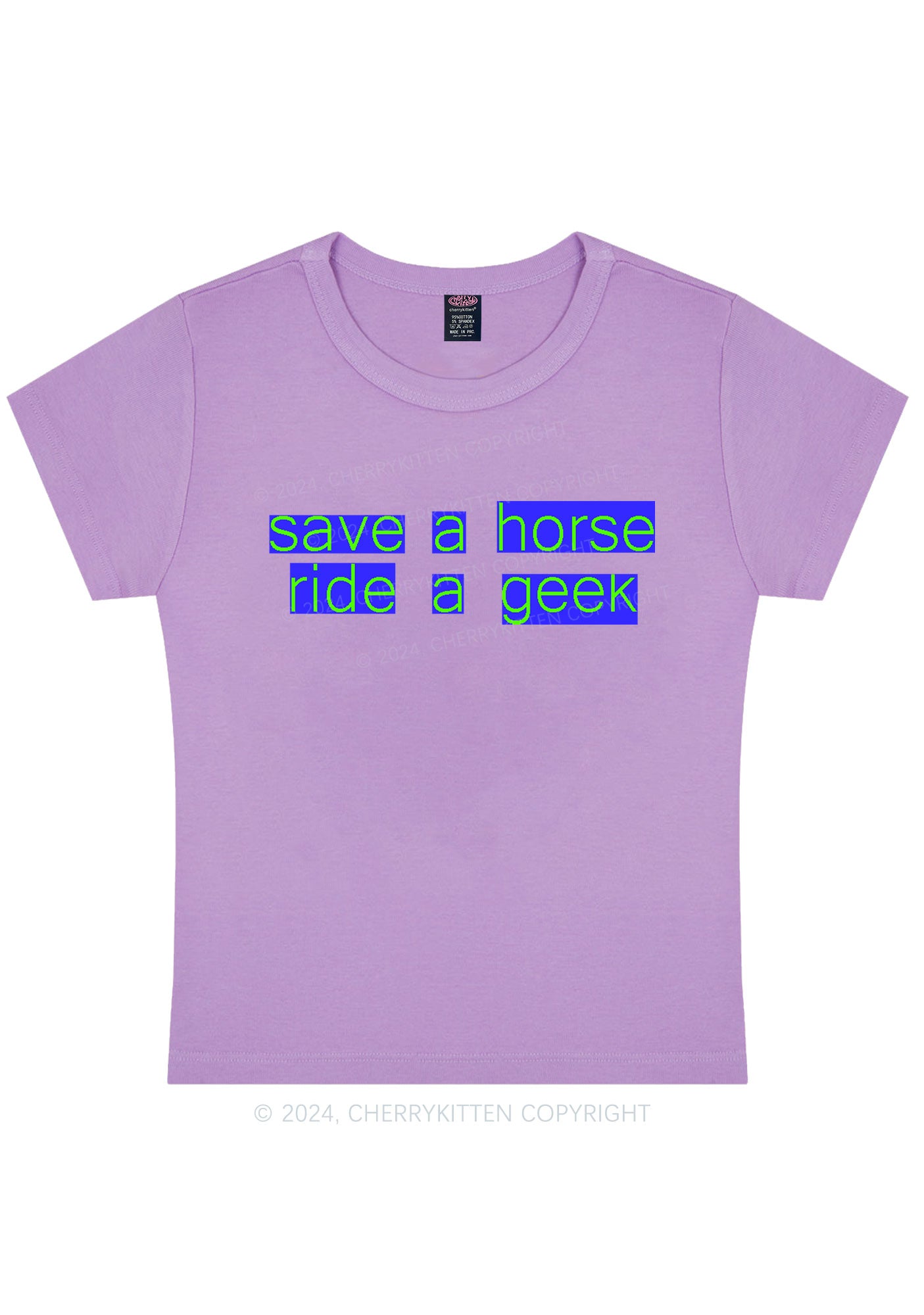 Ride A Geek Y2K Baby Tee Cherrykitten