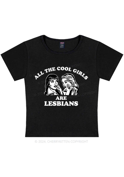 Curvy Cool Girls Lesbians Y2K Baby Tee Cherrykitten