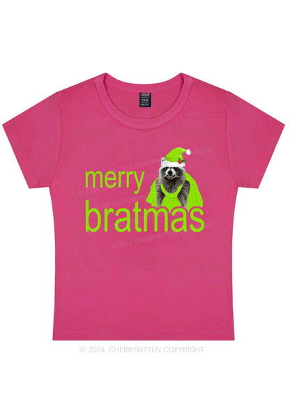 Christmas Merry Bratmas Y2K Baby Tee Cherrykitten