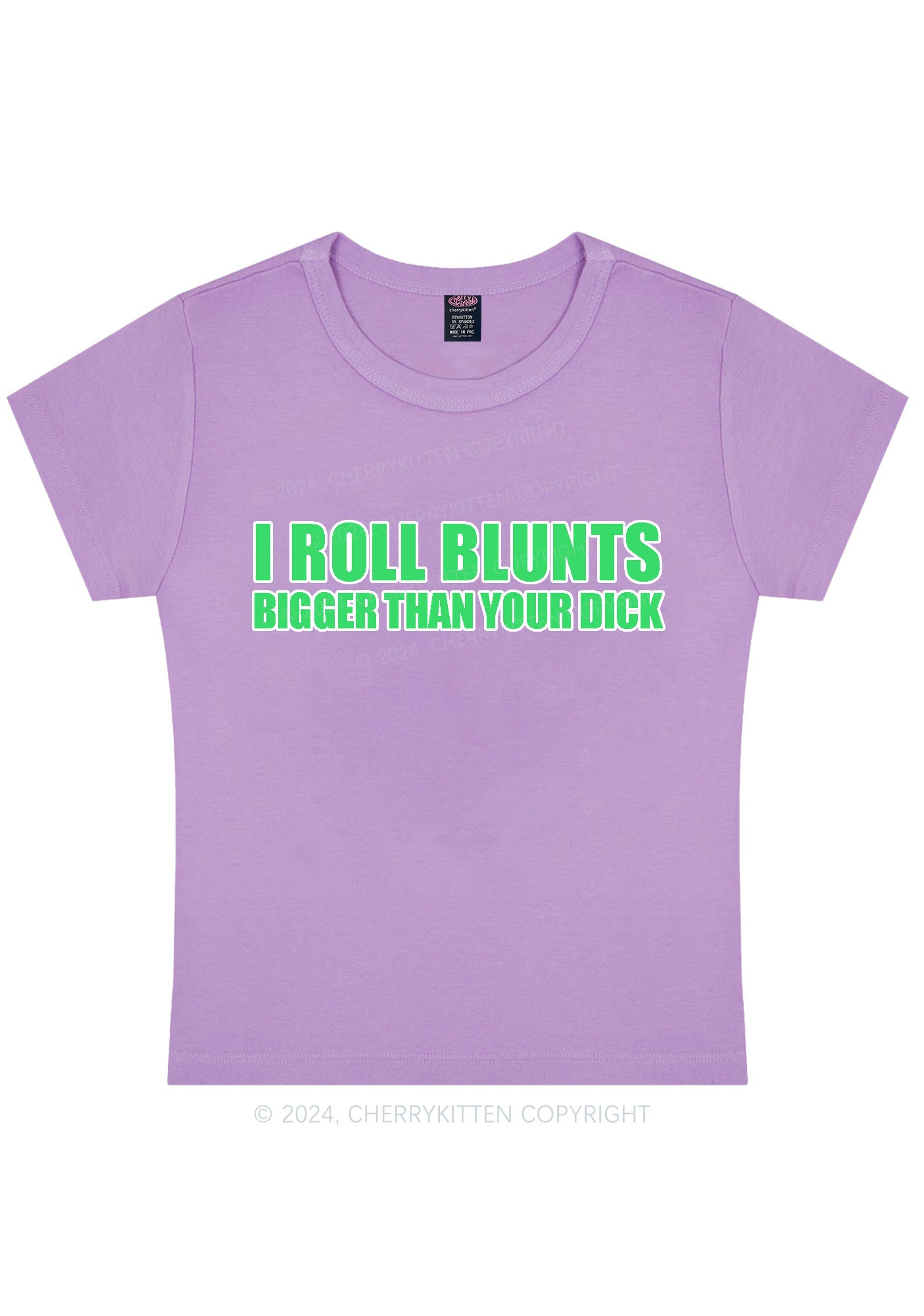 I Roll Blunts Y2K Baby Tee Cherrykitten