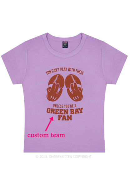 Custom Team Fan Super Bowl Y2K Baby Tee Cherrykitten