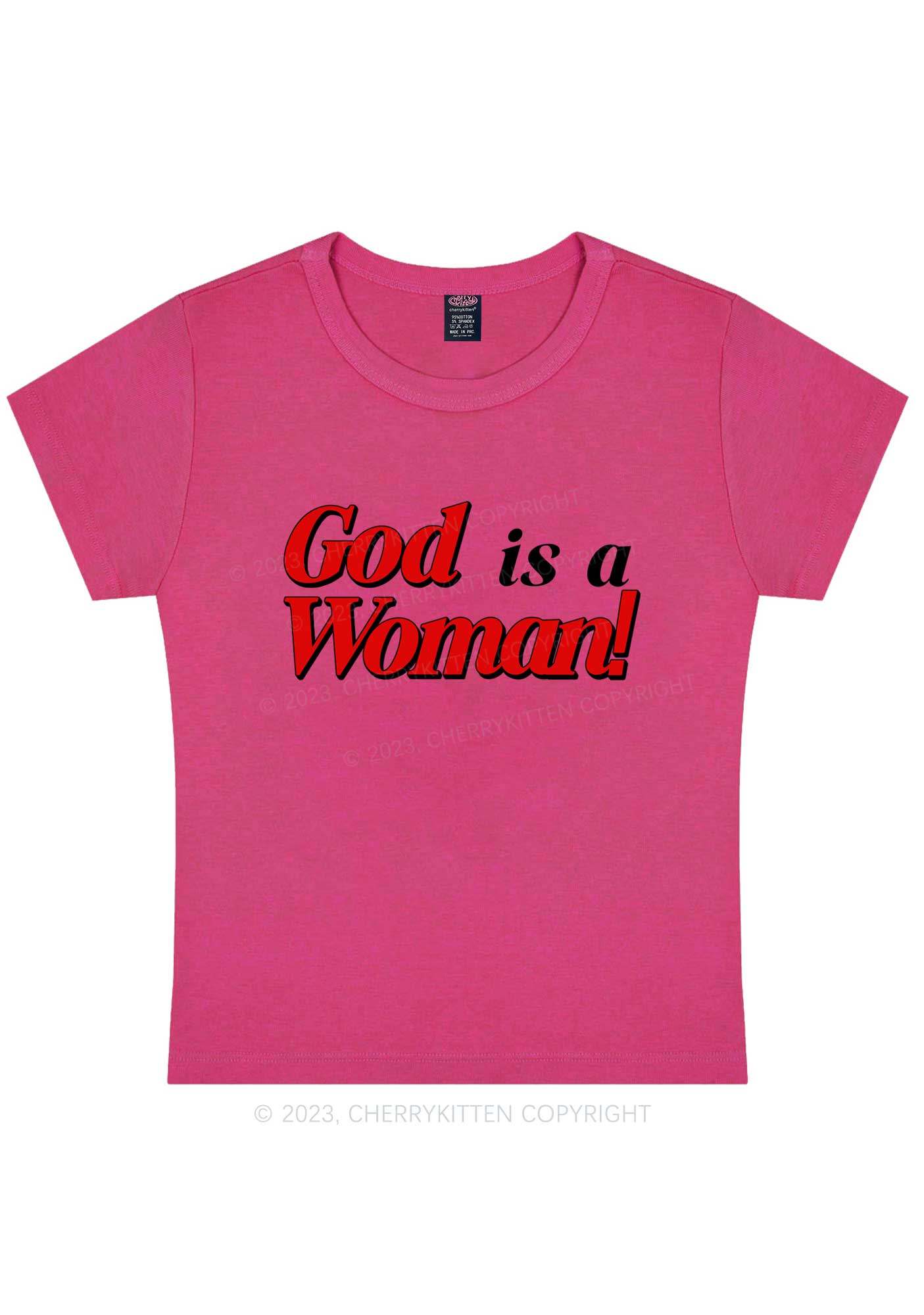 God Is A Woman Y2K Baby Tee Cherrykitten