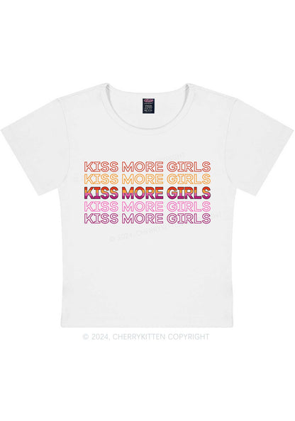 Kiss More Girls Y2K Baby Tee Cherrykitten