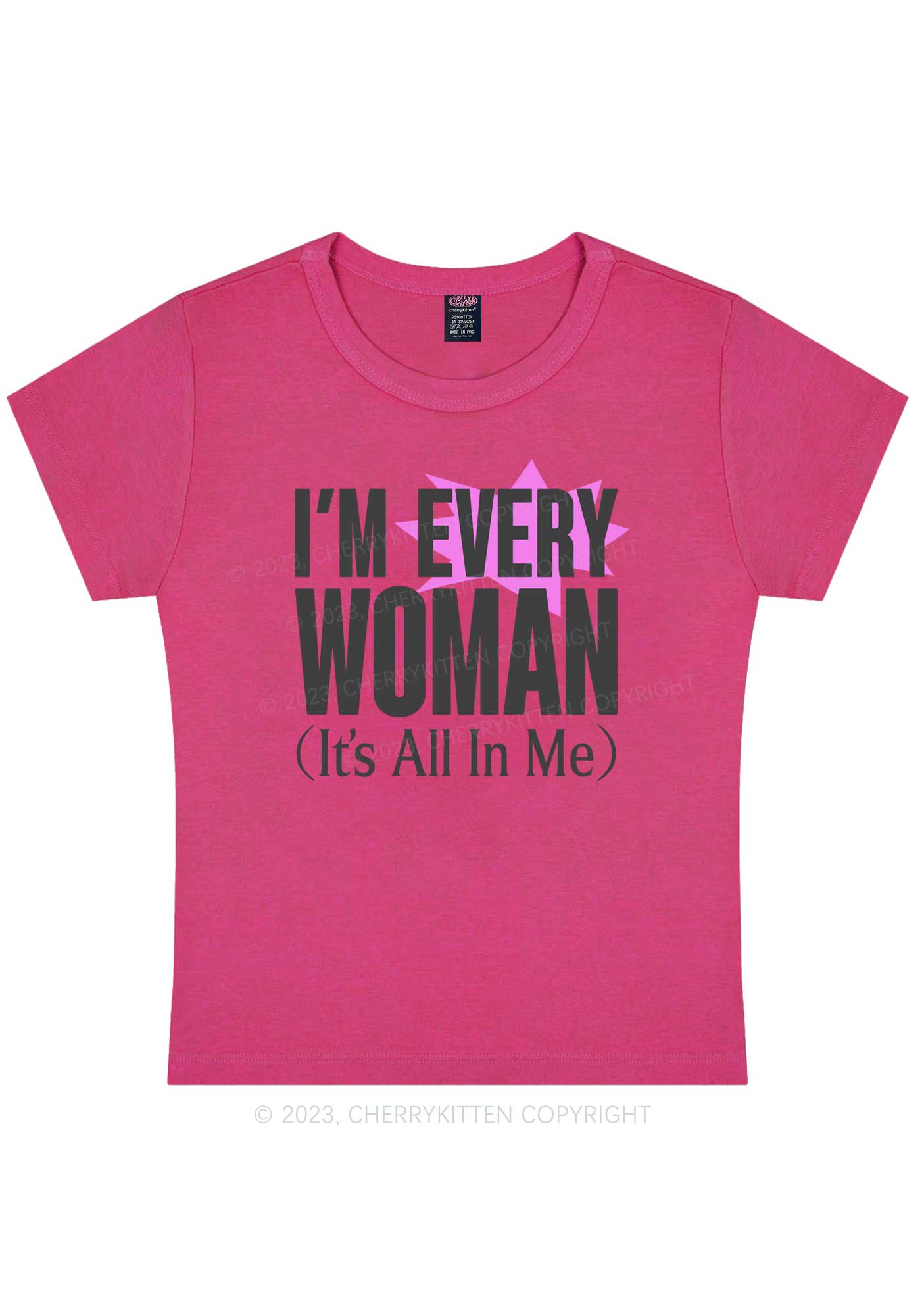 Curvy I'm Every Woman Y2K Baby Tee Cherrykitten