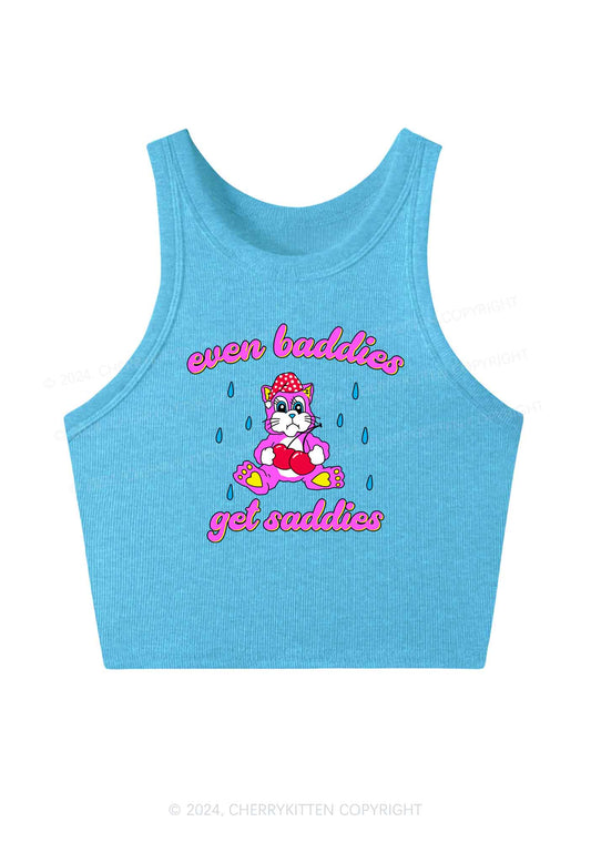 Baddies Got Saddies Cat Y2K Crop Tank Top Cherrykitten