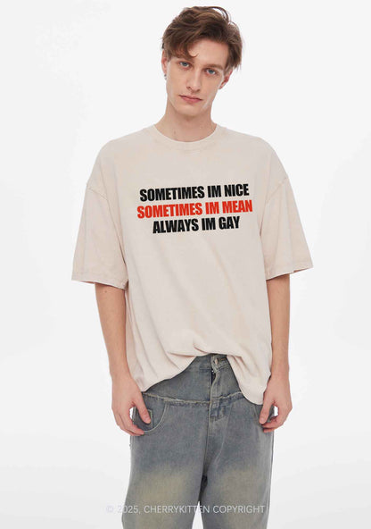 Sometimes Im Mean Y2K Washed Tee Cherrykitten